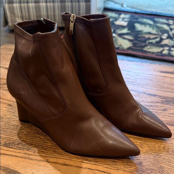 Franco Sarto Dark Brown Heeled Boots NWOT - Picture 1 of 13